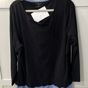 Talbots Women's Elegant Black Long Sleeve Top